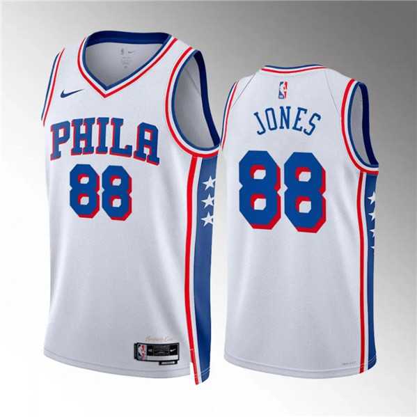 Mens Philadelphia 76ers #88 Kai Jones White Association Edition Stitched Jersey Dzhi->->NBA Jersey